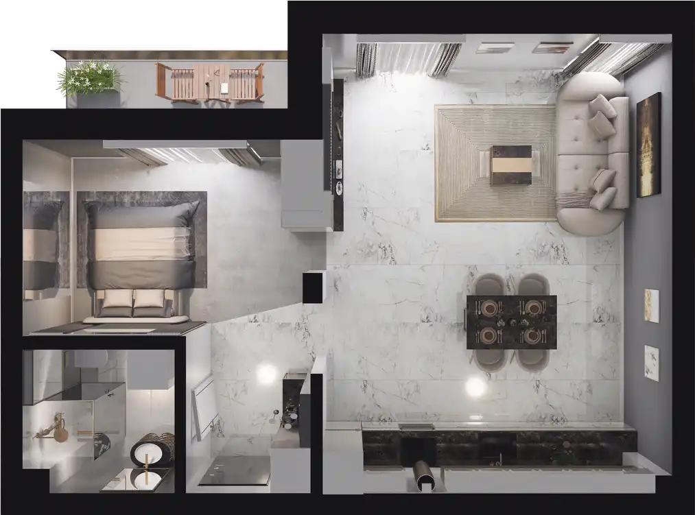 Rzut mieszkania Mieszkanie 1.5